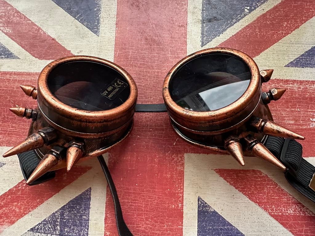 Bronze Spiked Steampunk Goggles