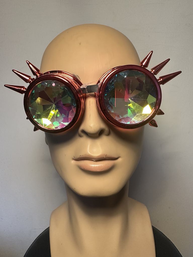 Steampunk Kaleidoscope Spiked Rave Goggles