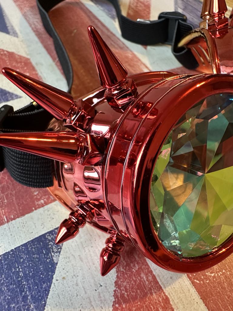 Steampunk Kaleidoscope Spiked Rave Goggles