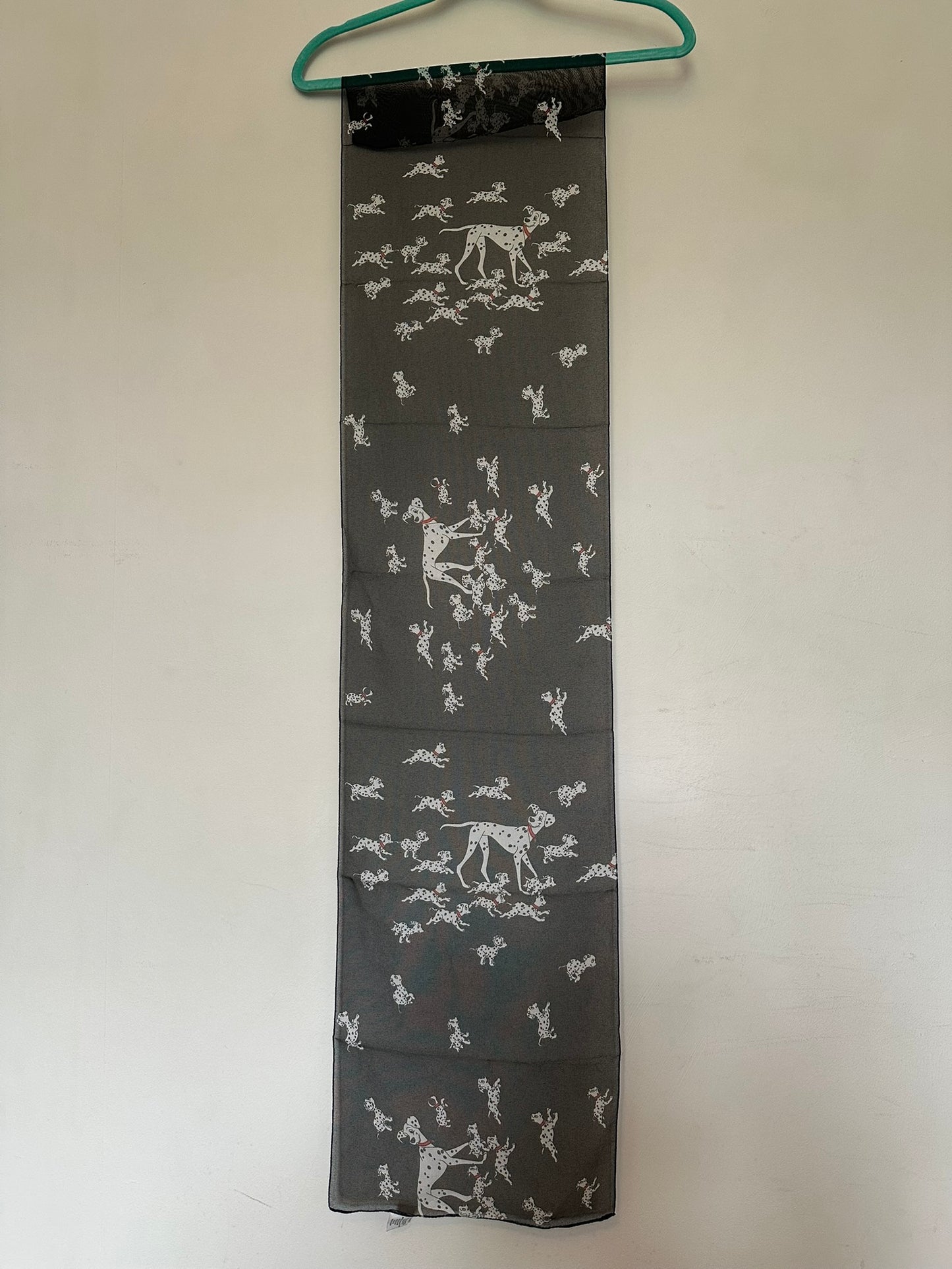 Vintage Dalmatian Dog Print Scarf 28x128cm - Made in Italy - 100% Polyester