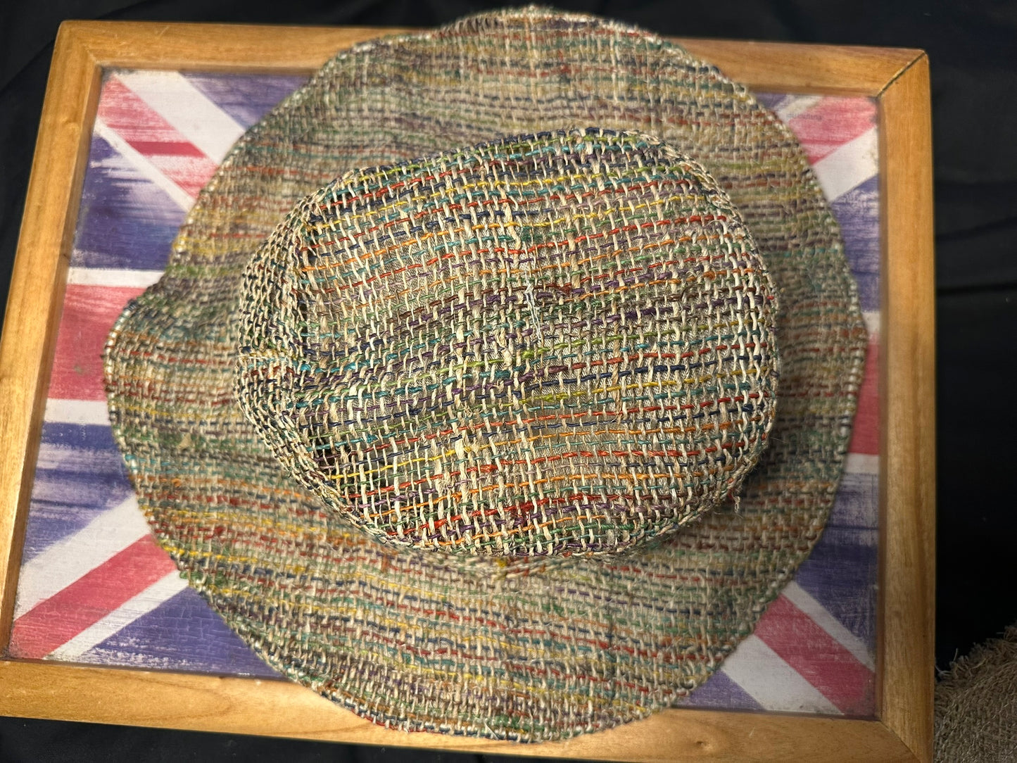 Vintage-Style Hemp Festival Hat – Shapeable Wire Brim, Boho Rave Sun Hat