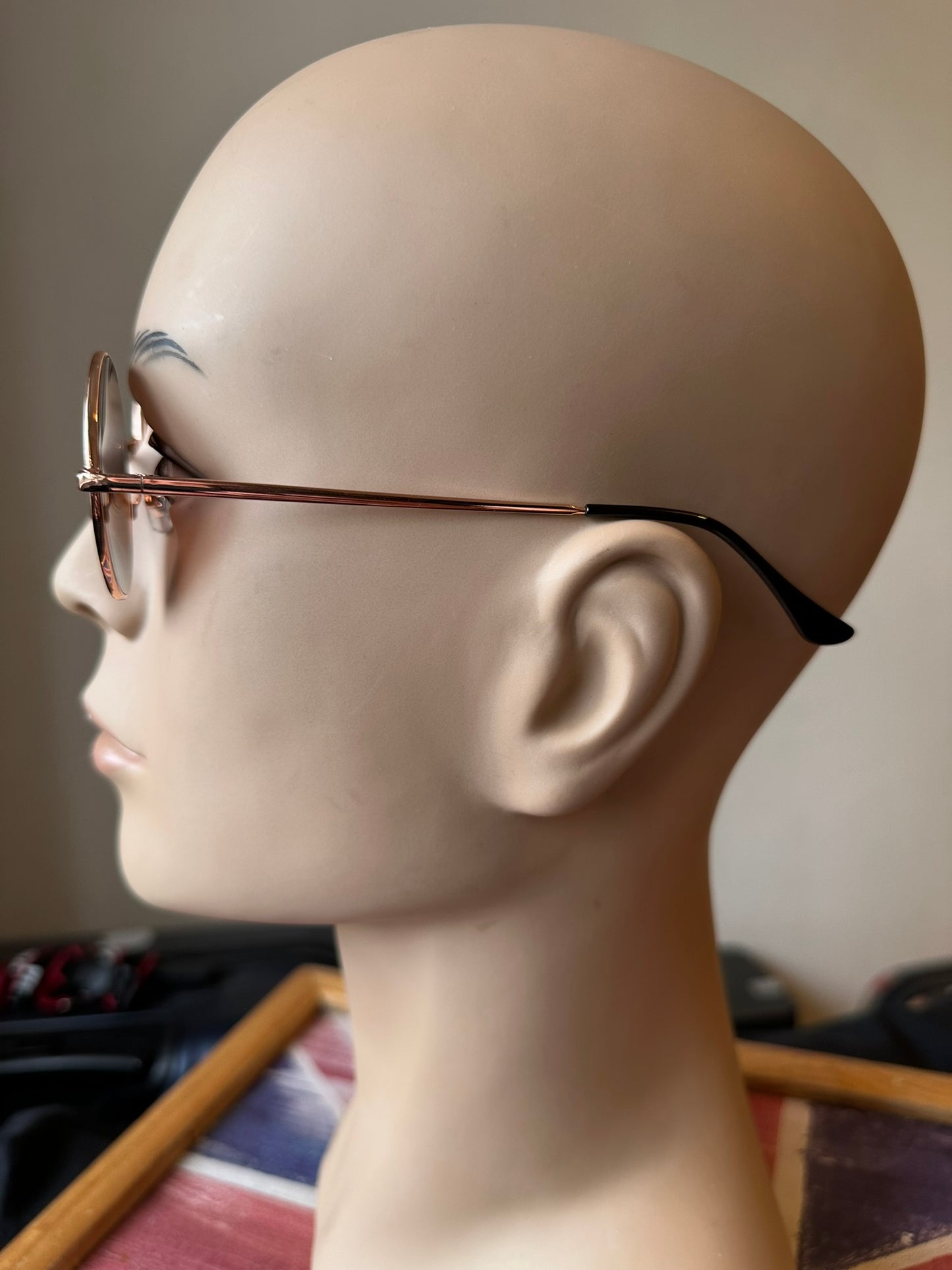 Rayflector AV1231 Round Retro Sunglasses UV400 CAT 3 – Gold Frame Green Mirror Lens