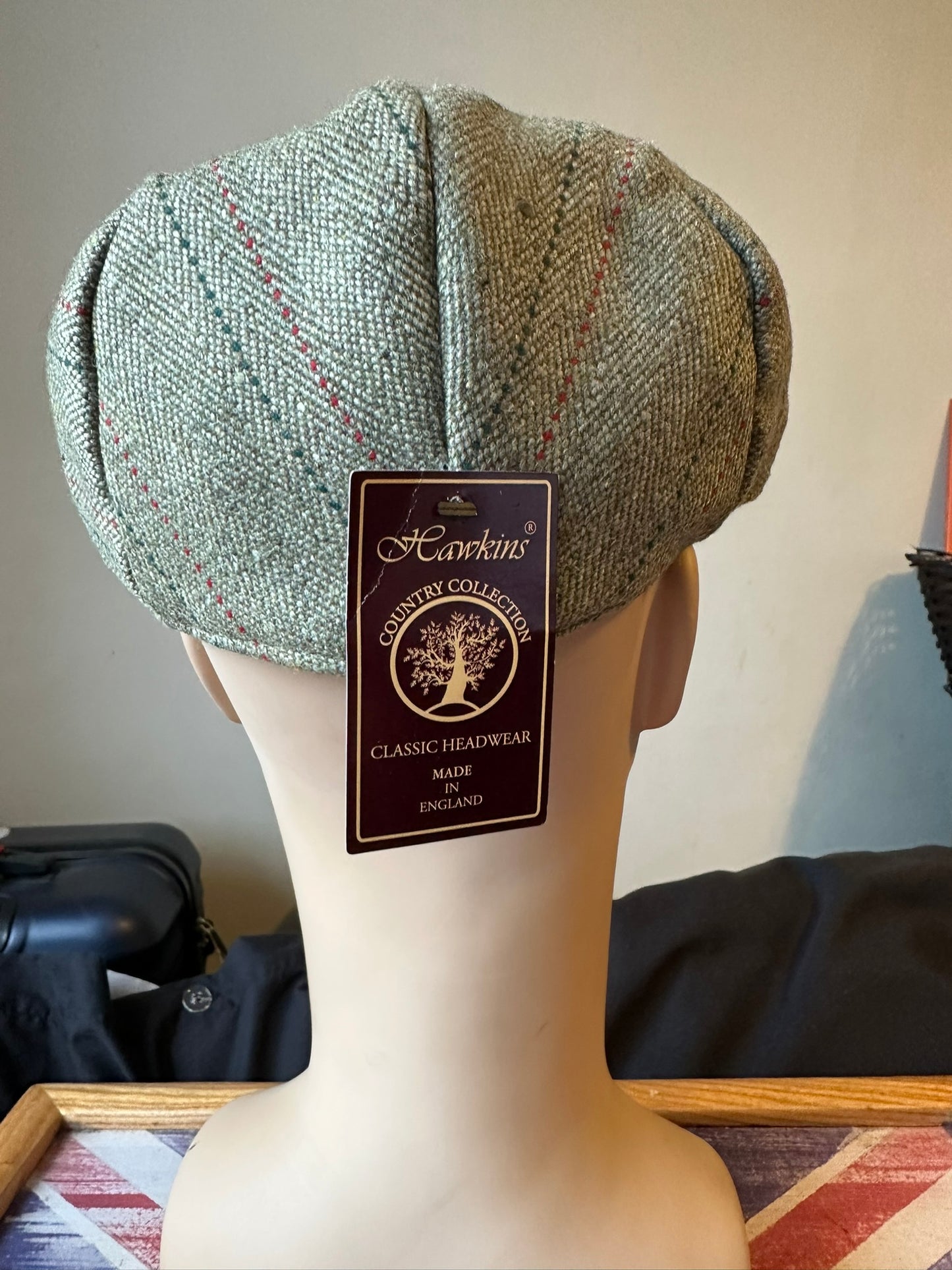 Hawkins Country Collection Tweed Flat Cap 62 – Made in England – Wool Blend Classic Hat