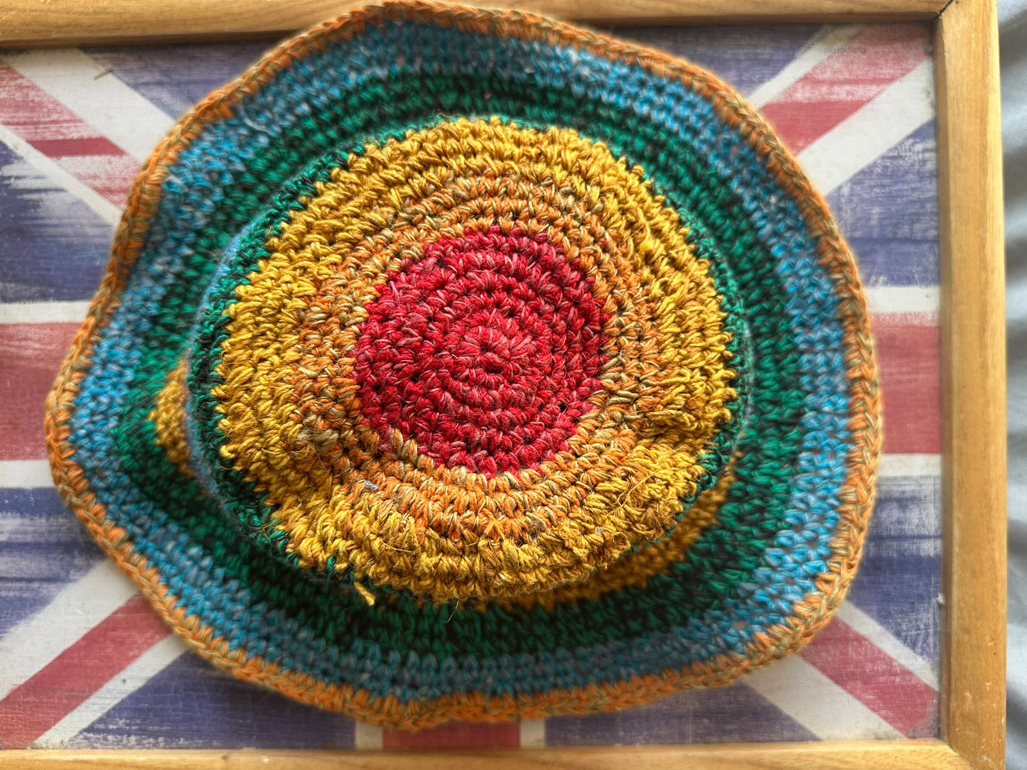 Handmade Hemp Festival Hat – Colorful Design, Shapeable Wire Brim