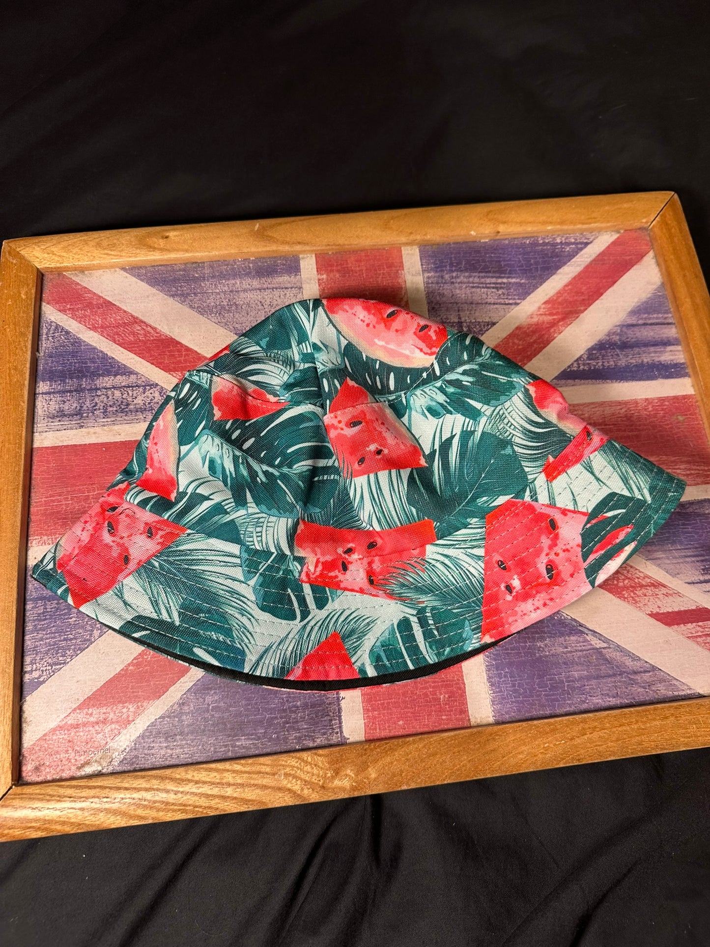 Reversible Festival Bucket Hat Watermelon Print Tropical Design One Size Unisex