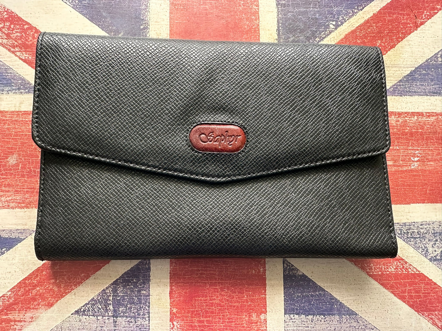 Faux Leather Wallet Clutch Black – 19x12cm – Card Slots & Zip Pocket