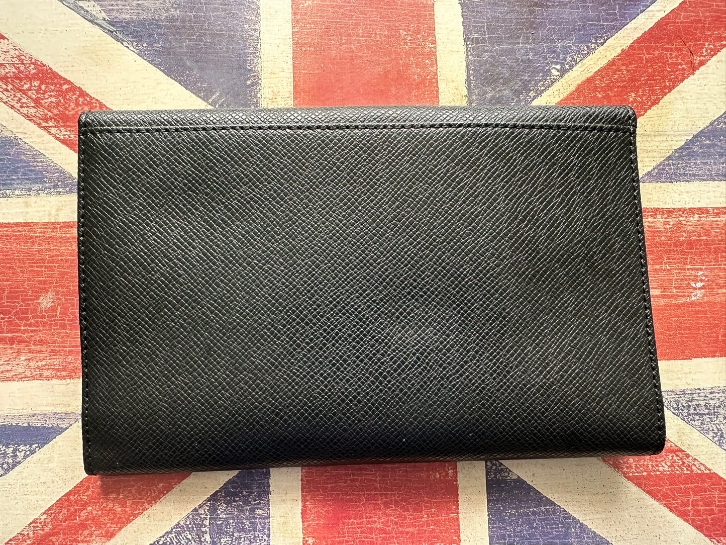 Faux Leather Wallet Clutch Black – 19x12cm – Card Slots & Zip Pocket