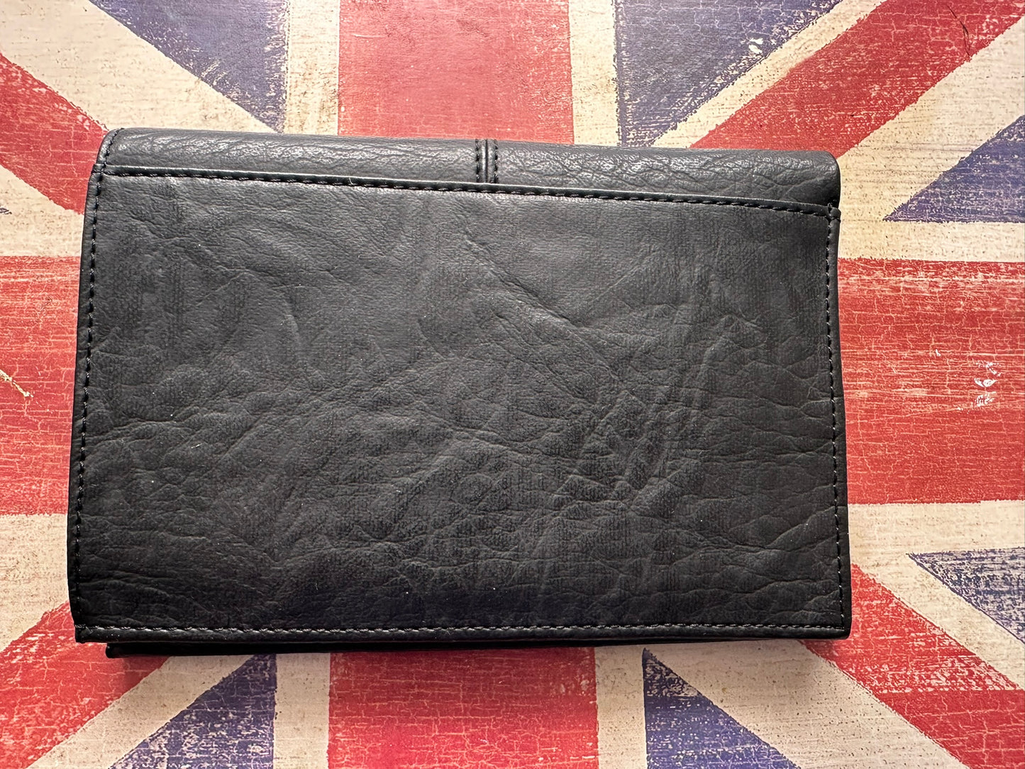 David Jones Black Faux Leather ID Travel Wallet Card Holder Organizer – New 15x11cm