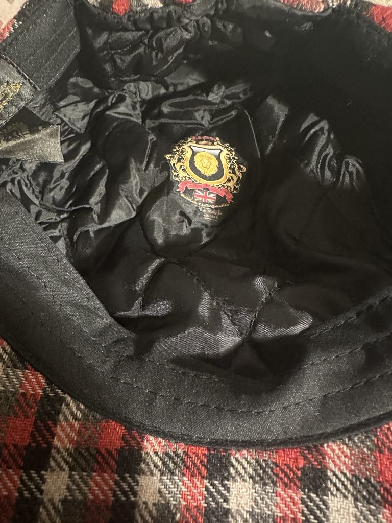 Vintage Style Flat Cap – Red Tartan Check Newsboy Hat – 50% Wool 50% Cotton – One Size Fits All