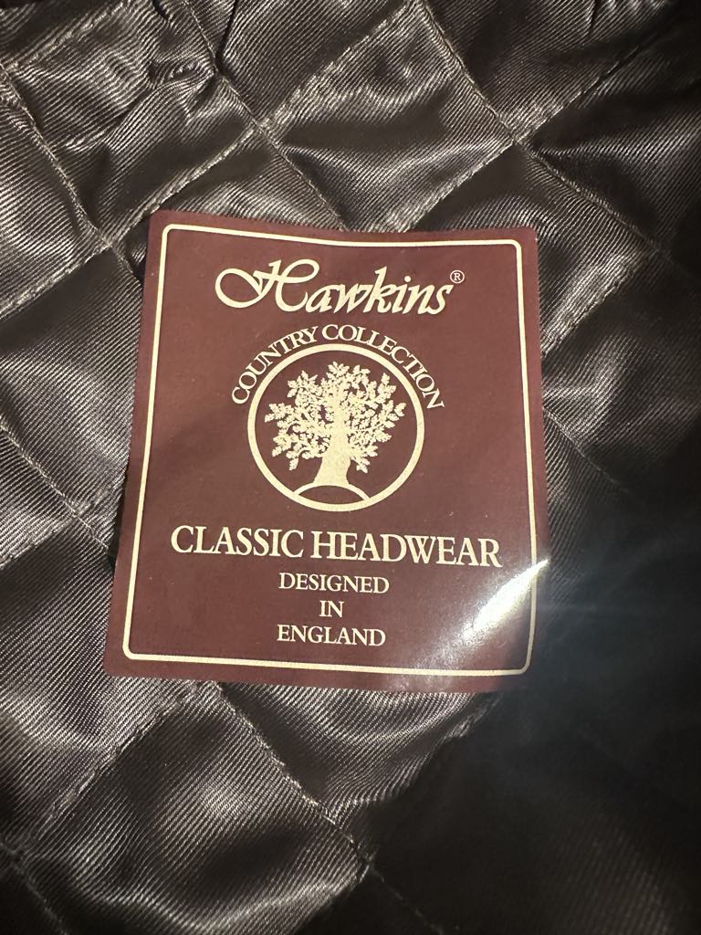 Hawkins Country Collection Tweed Flat Cap 58cm Wool Blend Brown Herringbone Newsboy Hat