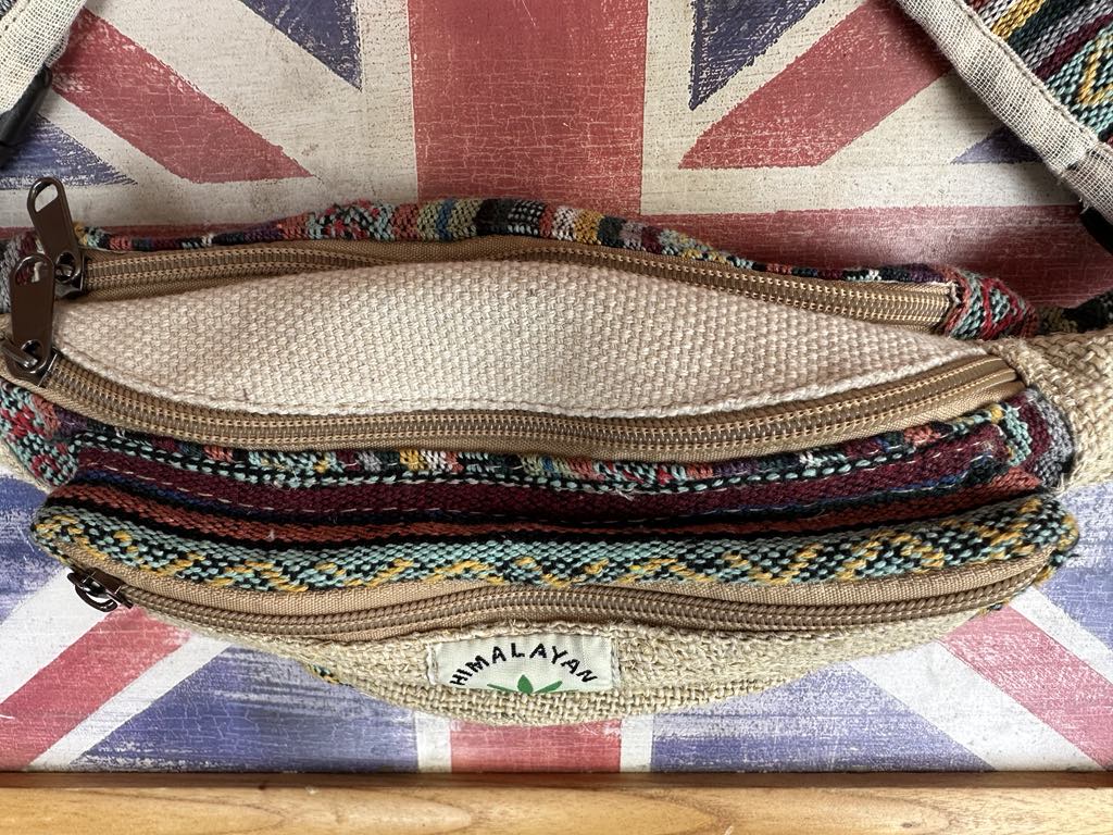 Himalayan Hemp Bum Bag Festival Waist Pack ā Handmade in Nepal ā Boho Unisex Fanny Pack