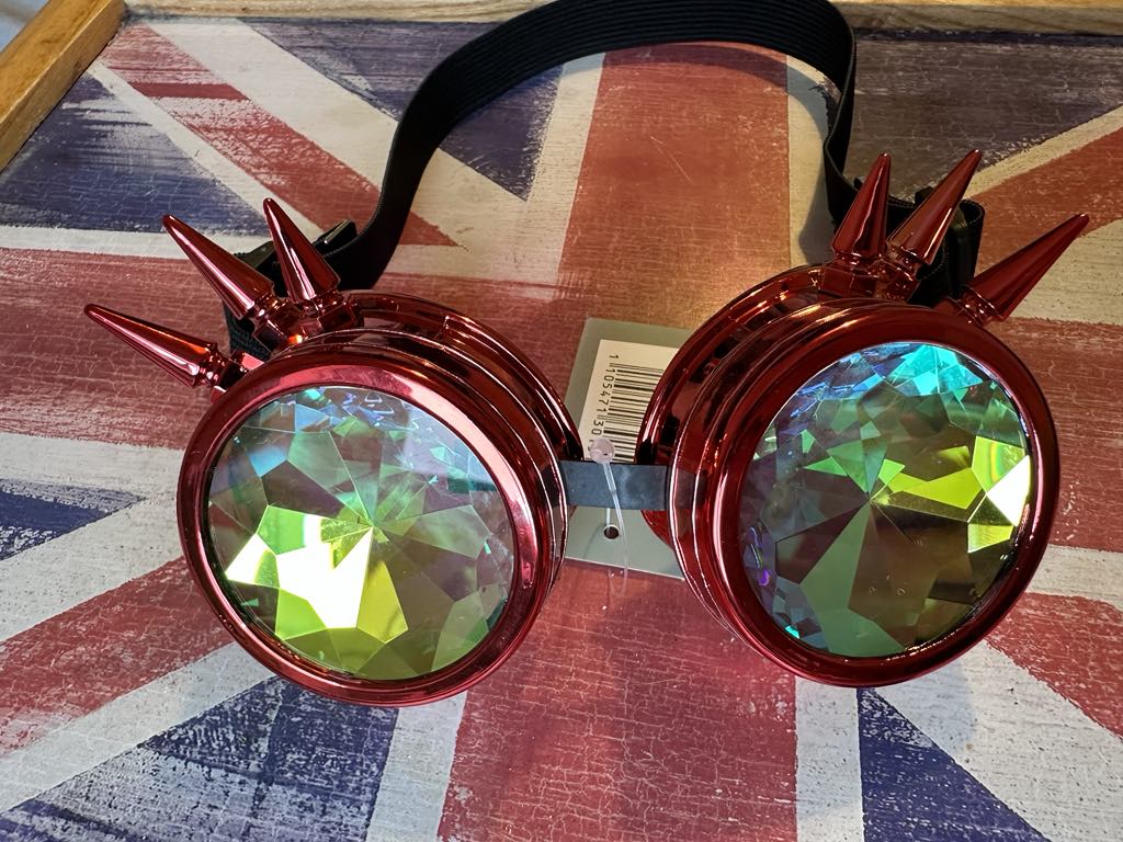 Steampunk Kaleidoscope Spiked Rave Goggles