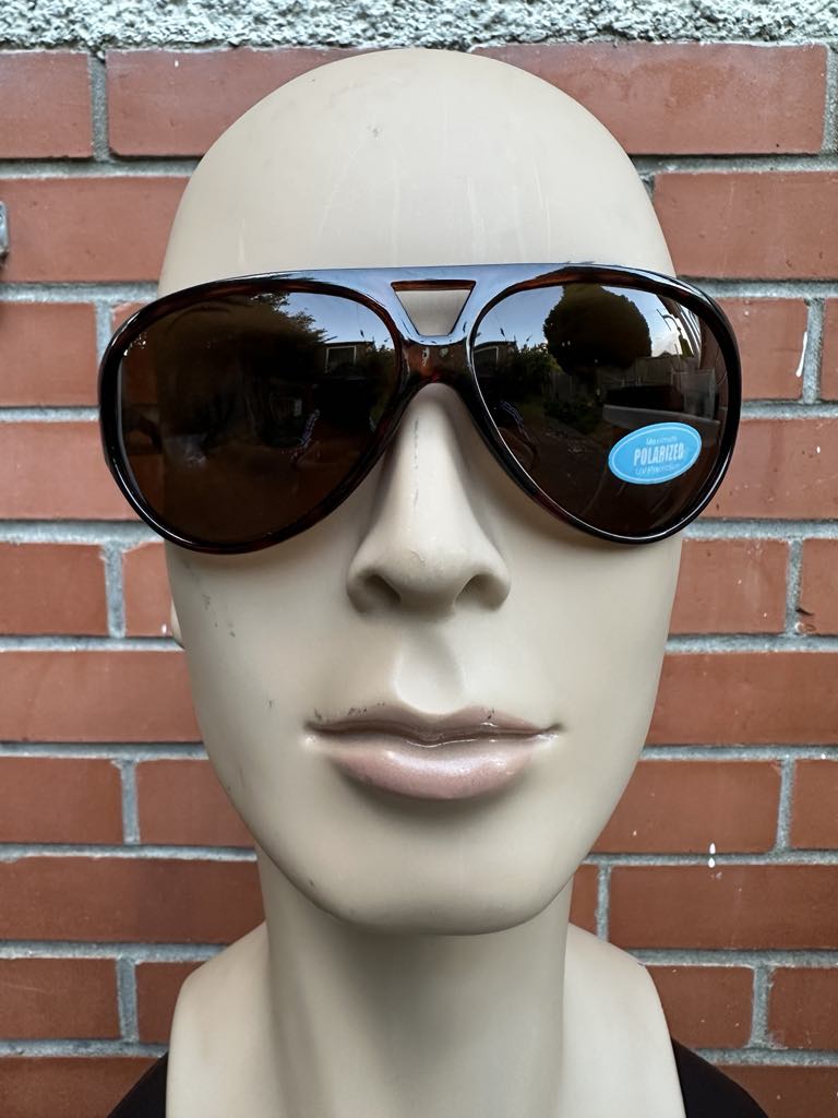 EGO QUEST 7902 Polarized Sunglasses Brown Tortoise Aviator Style