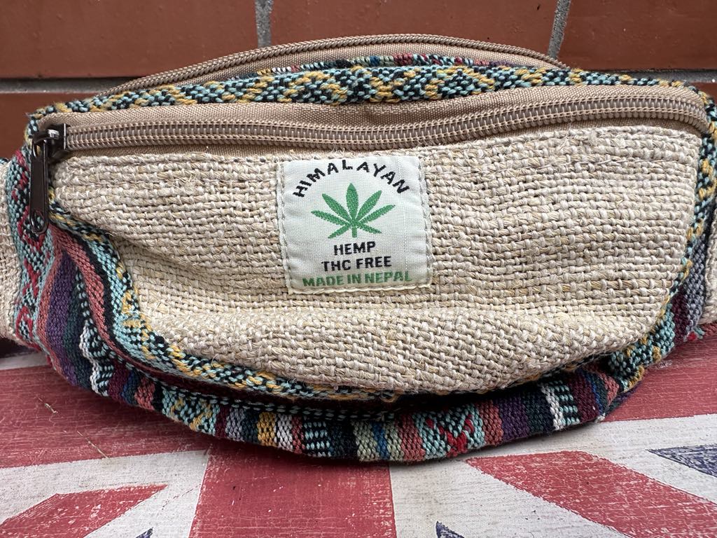 Himalayan Hemp Bum Bag Festival Waist Pack ā Handmade in Nepal ā Boho Unisex Fanny Pack