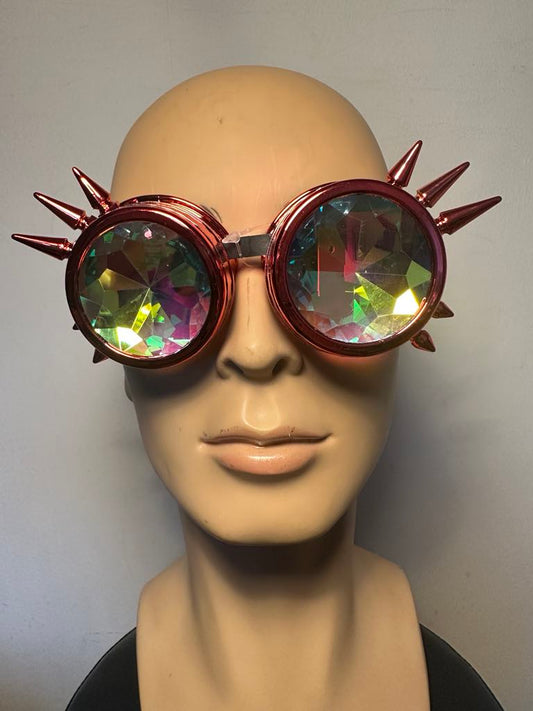 Steampunk Kaleidoscope Spiked Rave Goggles