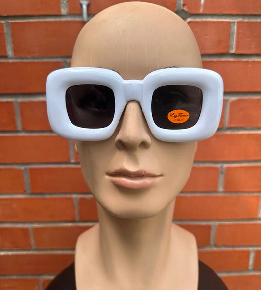 Rayflector VTG1008 Retro White Chunky Sunglasses – Hand Polished UV400 CAT.3