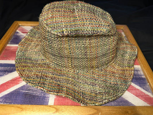 Vintage-Style Hemp Festival Hat – Shapeable Wire Brim, Boho Rave Sun Hat