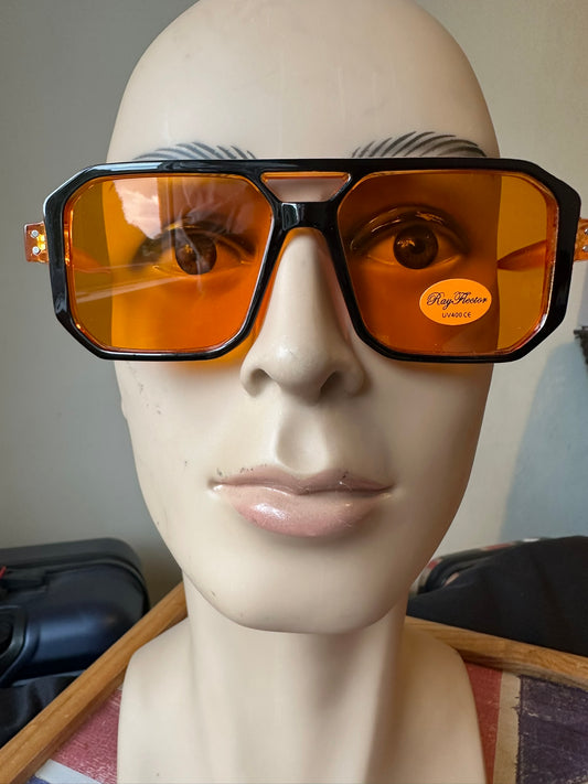 Rayflector VTG962 Retro Sunglasses Orange Lens UV400 Cat.1 – Hand Polished Vintage Style