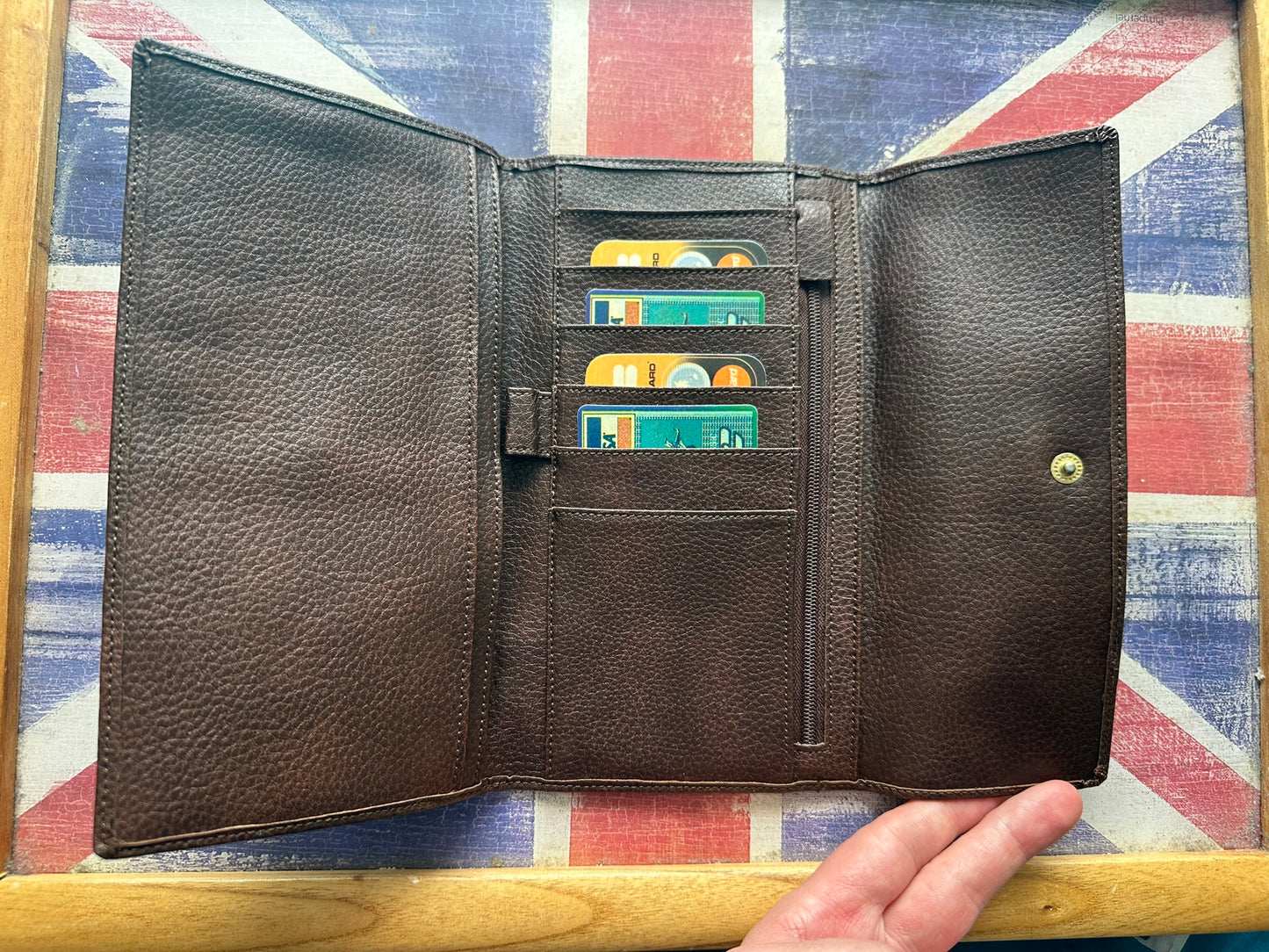Premium Quality Brown Faux Leather Wallet | 20x12cm | Multi-Card Slots & Zip Pocket