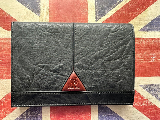 David Jones Black Faux Leather ID Travel Wallet Card Holder Organizer – New 15x11cm