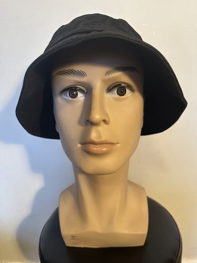 Black Bucket Hat 100% Cotton Plaid Lined One Size Fits All