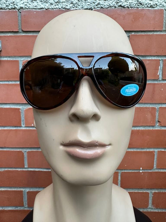 EGO QUEST 7902 Polarized Sunglasses Brown Tortoise Aviator Style